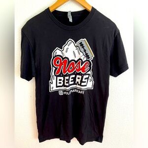 Next Level 100% Cotton Graphic Crewneck Funny Nose Beers M